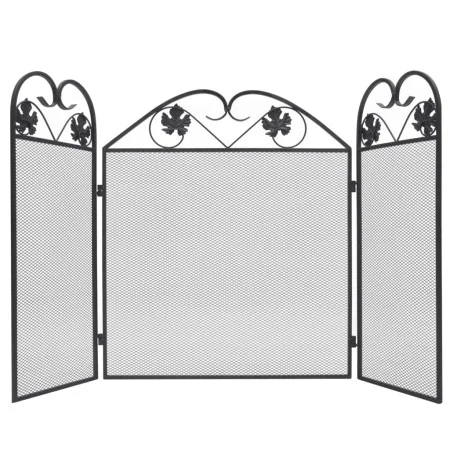 Black iron 3-panel fireplace screen by vidaXL, Fireplace screens - Ref: Foro24-242005, Price: 38,91 €, Discount: %