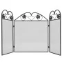 Black iron 3-panel fireplace screen by vidaXL, Fireplace screens - Ref: Foro24-242005, Price: 38,91 €, Discount: %