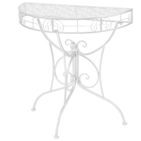 Vintage semicircular metal side table 72x36x74 cm silver by vidaXL, Side tables - Ref: Foro24-245929, Price: 76,48 €, Discoun...