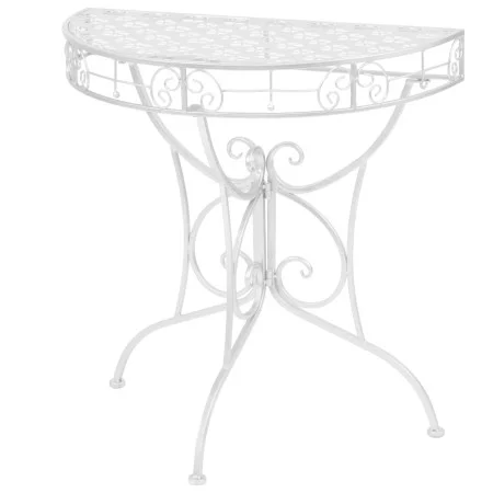 Vintage semicircular metal side table 72x36x74 cm silver by vidaXL, Side tables - Ref: Foro24-245929, Price: 75,90 €, Discoun...