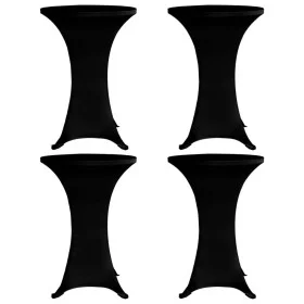 Mantel elástico para mesa alta 4 unidades negro Ø80 cm de vidaXL, Fundas - Ref: Foro24-279073, Precio: 51,68 €, Descuento: %
