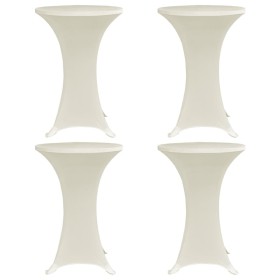 Mantel elástico para mesa alta 4 unidades color crema Ø80 cm by vidaXL, Covers - Ref: Foro24-279076, Price: 46,19 €, Discount: %