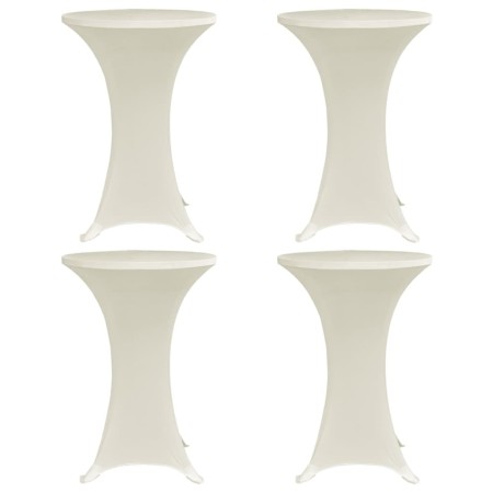 Mantel elástico para mesa alta 4 unidades color crema Ø80 cm by vidaXL, Covers - Ref: Foro24-279076, Price: 46,19 €, Discount: %