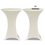 Mantel elástico para mesa alta 4 unidades color crema Ø80 cm by vidaXL, Covers - Ref: Foro24-279076, Price: 46,19 €, Discount: %