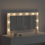 Espejo de Tocador con luces de tiras LED Blanco 80 x 45 x 18 cm