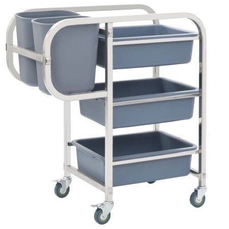 Küchenwagen mit Plastikbehältern 82x43,5x93 cm von vidaXL, Küchen- und Speisewagen - Ref: Foro24-50918, Preis: 132,37 €, Raba...