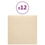 Paneles de pared 12 uds tela color crema 30x30 cm 1,08 m² by vidaXL, Wall covering - Ref: Foro24-343788, Price: 36,75 €, Disc...