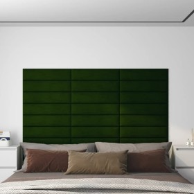 Paneles de pared 12 uds terciopelo verde oscuro 60