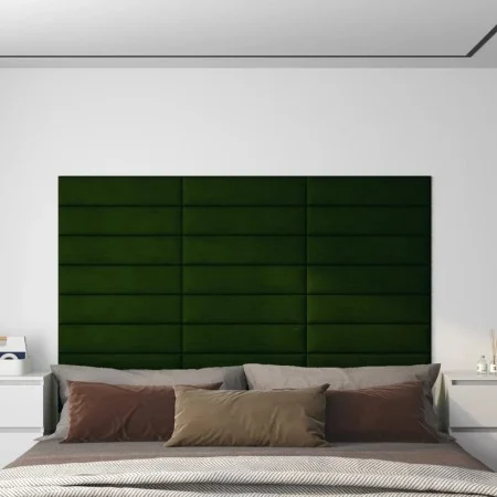 Wall panels 12 pcs dark green velvet 60x15 cm 1.08m² by vidaXL, Wall covering - Ref: Foro24-343837, Price: 48,19 €, Discount: %
