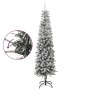 Árbol de Navidad artificial estrecho con nieve PVC y PE 240 cm