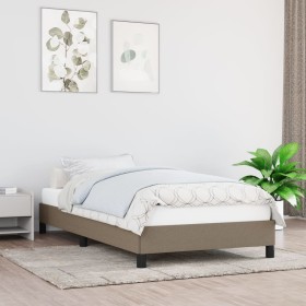 Estructura de cama de tela gris taupe 90x190 cm