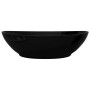 Lavabo ovalado de cerámica negro 40x33 cm de vidaXL, Lavabos - Ref: Foro24-140675, Precio: 58,37 €, Descuento: %