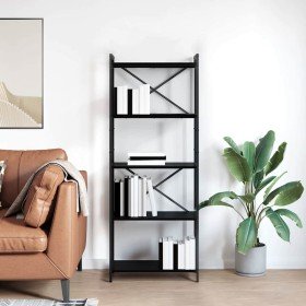 Estantería Roble negro 60 x 30 x 153 cm Madera contrachapada