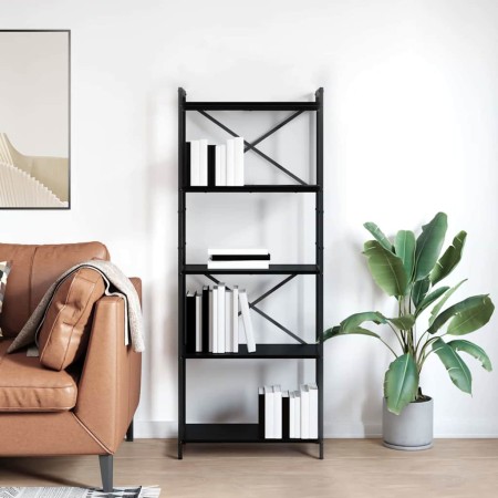 Estantería Roble negro 60 x 30 x 153 cm Madera contrachapada