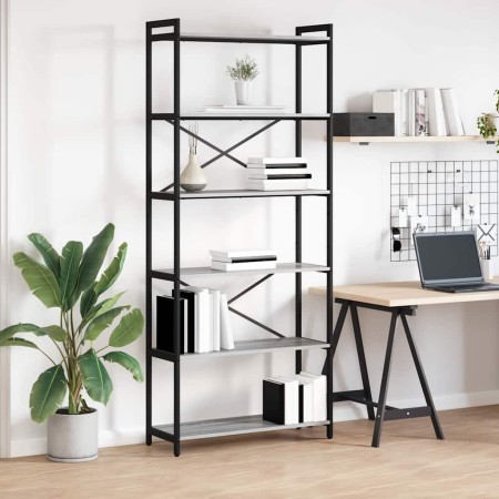 Estantería Gris sonoma 80 x 30 x 188 cm Madera contrachapada