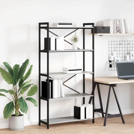 Estantería Gris sonoma 80 x 30 x 153 cm Madera contrachapada