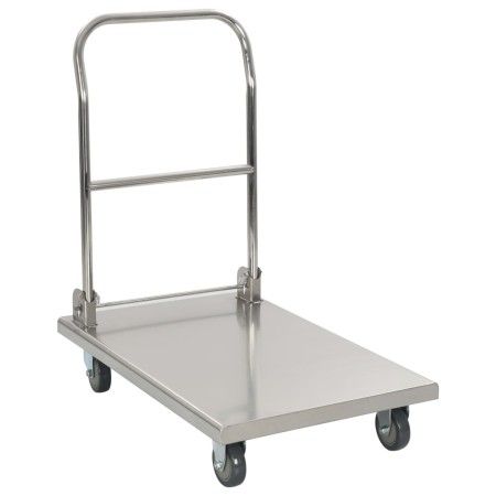 Silberner Gepäckwagen aus Edelstahl, 82x53x86 cm von vidaXL, Küchen- und Speisewagen - Ref: Foro24-50919, Preis: 125,79 €, Ra...