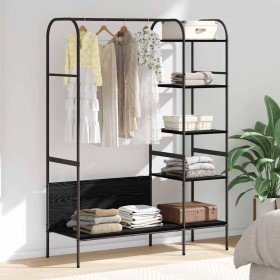 Perchero para ropa Negro 120 x 44 x 160 cm Madera de ingeniería en Organizadores de vestidores y perchas de barra | Comprar onli