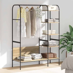 Perchero para ropa con estante Marrón 120 x 44 x 160 cm