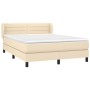Boxspringbett mit cremefarbener Stoffmatratze 140x190 cm von vidaXL, Betten und Lattenroste - Ref: Foro24-3126322, Preis: 428...