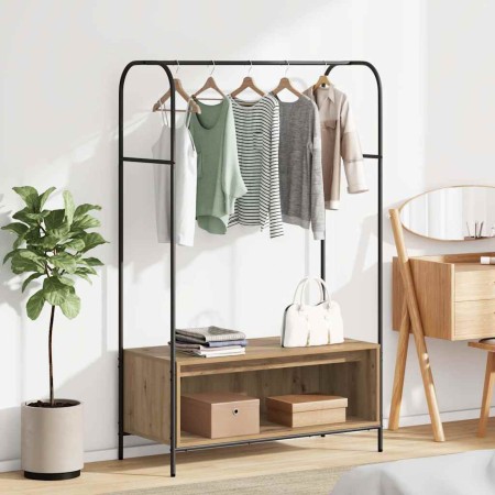 Perchero para ropa con almacenamiento Marrón 100 x 44 x 160 cm