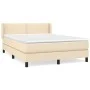 Box spring bed with cream fabric mattress 140x190 cm by vidaXL, Beds and slatted bases - Ref: Foro24-3129630, Price: 391,08 €...
