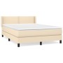 Cama box spring con colchón tela color crema 140x190 cm de vidaXL, Camas y somieres - Ref: Foro24-3129630, Precio: 399,94 €, ...
