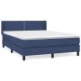 Box spring bed with blue fabric mattress 140x190 cm by vidaXL, Beds and slatted bases - Ref: Foro24-3129631, Price: 442,79 €,...