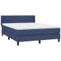 Box spring bed with blue fabric mattress 140x190 cm by vidaXL, Beds and slatted bases - Ref: Foro24-3129711, Price: 455,94 €,...
