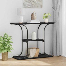Mesa Consola con estante Roble negro 101 x 35 x 80.5 cm en Mesas auxiliares | Comprar online en Foro24