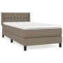 Box spring bed with taupe gray fabric mattress 90x190 cm by vidaXL, Beds and slatted bases - Ref: Foro24-3129917, Price: 313,...