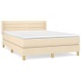 Boxspringbett mit cremefarbener Stoffmatratze 140x190 cm von vidaXL, Betten und Lattenroste - Ref: Foro24-3130350, Preis: 423...