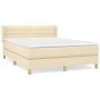 Boxspringbett mit cremefarbener Stoffmatratze 140x190 cm von vidaXL, Betten und Lattenroste - Ref: Foro24-3130350, Preis: 415...