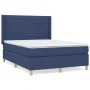 Box spring bed with blue fabric mattress 140x190 cm by vidaXL, Beds and slatted bases - Ref: Foro24-3132071, Price: 529,47 €,...