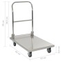 Silberner Gepäckwagen aus Edelstahl, 82x53x86 cm von vidaXL, Küchen- und Speisewagen - Ref: Foro24-50919, Preis: 125,79 €, Ra...