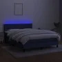 Cama box spring colchón y luces LED tela azul 140x190 cm de vidaXL, Camas y somieres - Ref: Foro24-3133155, Precio: 451,72 €,...