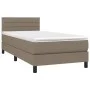 Box spring bed with mattress and LED lights taupe gray fabric 90x190 cm by vidaXL, Beds and slatted bases - Ref: Foro24-31332...
