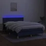 Boxspringbettmatratze und LED-Leuchten aus blauem Stoff 140x190 cm von vidaXL, Betten und Lattenroste - Ref: Foro24-3133555, ...