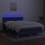 Cama box spring colchón y luces LED tela azul 140x190 cm de vidaXL, Camas y somieres - Ref: Foro24-3133555, Precio: 454,09 €,...