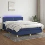 Cama box spring colchón y luces LED tela azul 140x190 cm de vidaXL, Camas y somieres - Ref: Foro24-3133635, Precio: 437,21 €,...