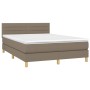 Cama box spring colchón y luces LED tela gris taupe 140x190 cm de vidaXL, Camas y somieres - Ref: Foro24-3133793, Precio: 448...
