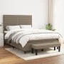 Box spring bed with taupe gray fabric mattress 140x190 cm by vidaXL, Beds and slatted bases - Ref: Foro24-3136673, Price: 557...