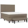 Box spring bed with taupe gray fabric mattress 140x190 cm by vidaXL, Beds and slatted bases - Ref: Foro24-3136673, Price: 557...