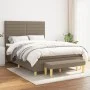 Box spring bed with taupe gray fabric mattress 140x190 cm by vidaXL, Beds and slatted bases - Ref: Foro24-3137233, Price: 561...