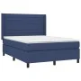 Cama box spring colchón y luces LED tela azul 140x190 cm de vidaXL, Camas y somieres - Ref: Foro24-3138395, Precio: 520,63 €,...