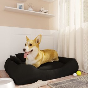 Cojín para perros con almohadas tela oxford negro 75x58x18 cm