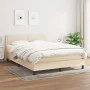 Box spring bed with cream fabric mattress 140x190 cm by vidaXL, Beds and slatted bases - Ref: Foro24-3139974, Price: 388,52 €...