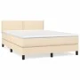 Box spring bed with cream fabric mattress 140x190 cm by vidaXL, Beds and slatted bases - Ref: Foro24-3139974, Price: 388,52 €...