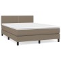 Box spring bed with taupe gray fabric mattress 140x190 cm by vidaXL, Beds and slatted bases - Ref: Foro24-3139973, Price: 417...