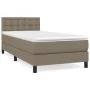 Box spring bed with taupe gray fabric mattress 90x190 cm by vidaXL, Beds and slatted bases - Ref: Foro24-3140341, Price: 307,...